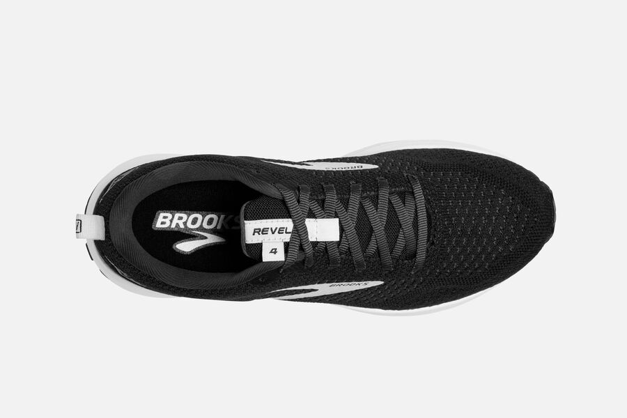 Brooks Running Shoes - Revel 4 Road Mens - Black/Silver - UXY-243510